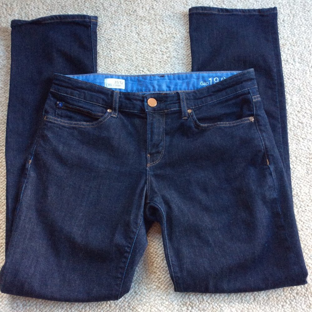 Gap straight dark wash.  jeans size 12